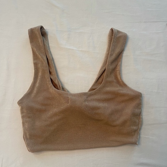 Victoria + Sophia Gold Tie Bra Tank Top - Picture 4 of 8